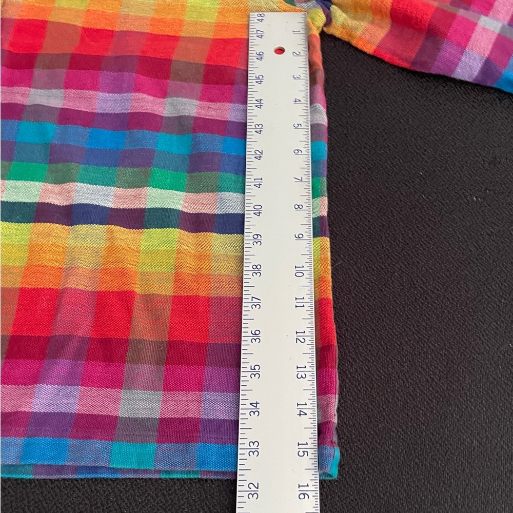 VTG Willow Ridge colorful rainbow plaid button down shirt jacket sz XL - Picture 8 of 9